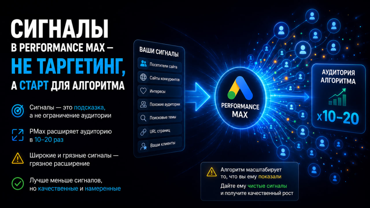 Многие неправильно понимают, что такое сигналы в Performance Max